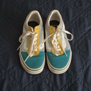 Vans Teal and Yellow Sneakers
